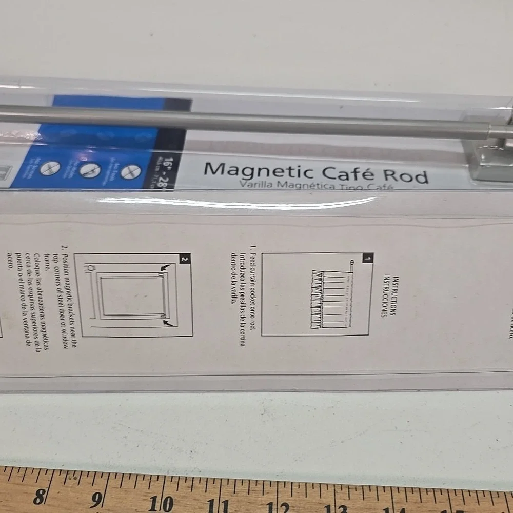 2 Magnetic Curtain Rods Adjustable 16